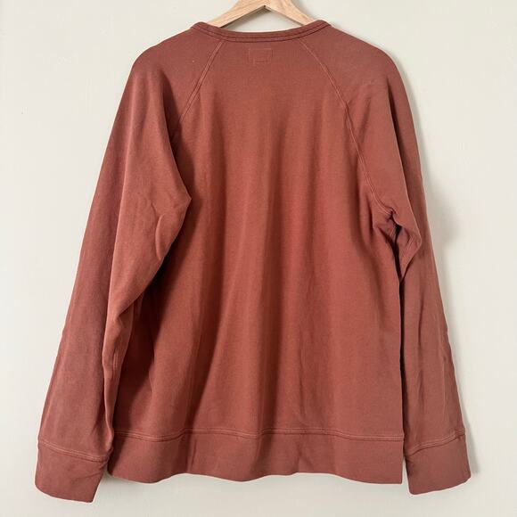 Todd Snyder Men's Terry Fleece Sweater Crew Neck Large Cider Brown Long Sleeve - Picture 8 of 8